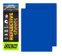 SOLNIT DIN 12899/ASTM D4956 Film réfléchissant pour avertissement de sécurité imperméable pour voitures, motos, casque, vélo - Réflecteurs - 610C - Matériau : bleu - 250 x 180 mm - Lot de 2