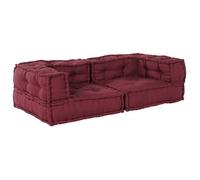 SOLO - Canapé ultra-doux - JILL'S contre traction Pouf modulaire marron 140x70x36 tissu FT691062