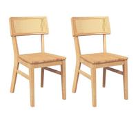 SOLO Chaises de Cuisine et Salon - 2 pcs - Fauteuil salon - bois massif caoutchouc LL1850
