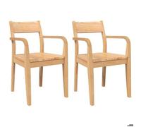SOLO - TOP Chaises à manger/cuisine - 2 pcs - bois massif naturel caoutchouc - cadre en bois - max charge 110kg LV1813
