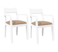 SOLO - TOP Chaises à manger/cuisine - coussins - 2 pcs - blanc - cadre en bois massif caoutchouc - max charge 110kg LV1817