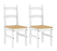 SOLO - TOP Chaises à manger/cuisine - lot de 2 - blanc 40x46x99 cm bois massif de pin - cadre en bois - max charge 110kg LV1451