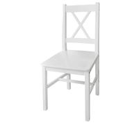 SOLO - TOP Chaises à manger/cuisine - lot de 4 - blanc - cadre en bois - max charge 110kg LV174