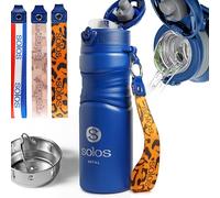 SOLOS Gourde Isotherme Inox 650 ml avec Infuseur Amovible et Bec Verseur, Bouteille pour Thé, Café et Boissons Froides, 3 Sangles