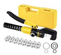 Solsop Pince à Sertir Hydraulique Pression 10T avec 9 Ensembles de Moules à Sertir 4-70 mm² pour Cosses de Câble en Cuivre et Aluminium