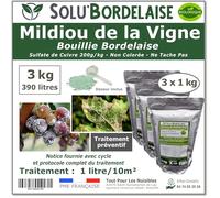 Solu'Bordelaise - 3 kg de Bouillie Bordelaise - Mildiou de la Vigne - Utilisable Agriculture Biologique - 3 Sachets Refermable de 1 kg