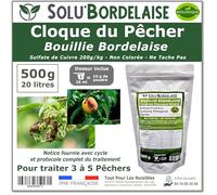 Solu'Bordelaise - Cloque du Pêcher - 500 g de Bouillie Bordelaise Non Colorée - Fongicide Polyvalent à base de Sulfate de Cuivre 200 g/kg - Doseur Inclus - Utilisable en Agriculture Biologique