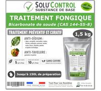 SOLU'CONTROL Bicarbonate de Soude Jardin 1,5 kg - Traitement Fongique Naturel Oïdium & Tavelure - Substance de Base Utilisable en Agriculture Biologique - Sans Cuivre