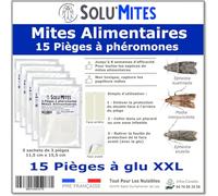 SOLUMITES - Lot de 15 Pièges à Phéromones pour Mites Alimentaires - Idéal pour Cuisines, Garde-Manger, Magasins et Entrepôts