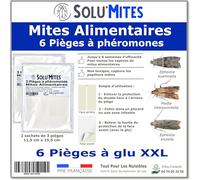 SOLUMITES - Lot de 6 Pièges à Phéromones pour Mites Alimentaires - Idéal pour Cuisines, Garde-Manger, Magasins et Entrepôts