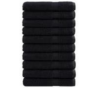 SOLUND Lot de 10 serviettes noires 100 x 200 cm 600 g/m² en coton, absorbantes, polyvalentes comme serviette de bain, serviette de plage, serviette de sauna, serviette d'invité, serviette de sport et