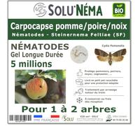 SOLU'NÉMA - 5 millions de Nématodes SF Steinernema feltiae contre le Carpocapse du Pommier, Poirier et Noyer - Traitement Biologique des Larves - Protection des Arbres Fruitiers