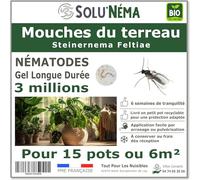 SOLUNEMA - Nématodes Contre les Mouches du Terreau 3M Longue Durée pour Plantes en Pots et Jardinières