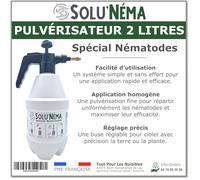 Solu'Néma Pulvérisateur 2 litres, Spécial Nématodes, Application Homogène, Buse Réglable