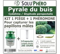 SOLUPHERO - Kit piège + 1 Phéromone Longues durées pour la pyrale du buis - 200 Jours