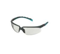 Solus Lunettes de sécurité 3M 2000, branches grises/bleu-vert, revêtement antibuée Scotchgard, optique AF-AS grise intérieur/extérieur, S2007SGAF-BGR