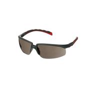 Solus Lunettes de sécurité 3M 2000, branches grises/rouges, revêtement antibuée Scotchgard, optique AF-AS grise, S2002SGAF-RED