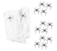 SOLUSTRE 10 Paquets Toile D'araignée Blanche en Coton Flexible et Facile à Installer pour Décorations d'halloween Intérieur et Maison Hantée