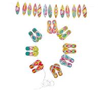 SOLUSTRE 2 Pièces Bannière Décorative pour Fête Dété Guirlande Hawaïenne avec Tongs et Planche de Surf Décoration Tropicale pour Plage