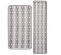 SOLUSTRE 2 Pièces Égouttoir à Vaisselle Blanc en Pp à Double Couche, Plateau de Drainage Pratique Cuisine, Nettoyage et Rangement Facile des Aliments