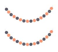SOLUSTRE 2 Pièces Guirlande Suspendue Ronde en Papier pour Halloween, Ornement Circulaire Orange et Noir, Décoration Lumineuse pour Cosplay et Toile de Fond de Scène