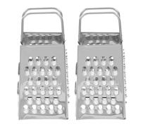 SOLUSTRE 2 Pièces Zesteur D'agrumes Multifonction en Acier Inoxydable avec Grattoirs à 4 Côtés Portable, pour Fromage, Carotte Cuisine Extérieur