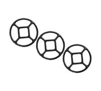 SOLUSTRE 3 pièces Support Wok Émail Noir pour Cuisinière à Gaz Anneaux Anti-dérapants Polyvalents pour Petits Pots Accessoires Résistants Chaleur et Stables