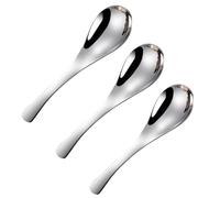 SOLUSTRE 3pièces Cuillères de Cuisine Acier Inoxydable Épaissies Têtes Rondes Ergonomiques Ustensiles de Table pour Maison