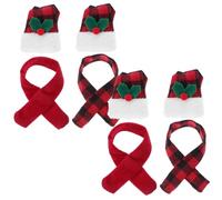 SOLUSTRE 4 Ensembles Housses de Bouteille de Noël à Carreaux Mini-Chapeaux de Père Noël Décoratifs Emballages de Bouteille de Vin Accessoires de Vin Festives