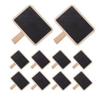 SOLUSTRE 40 Pièces Mini Panneaux en Bois à Craie avec Pince, Surface Ardoise Réutilisable, Style Rustique Noir pour Cuisines et Espaces de Travail