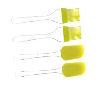 SOLUSTRE 4pièces Spatule et Pinceau à Huile Silicone pour Barbecue Ensemble de Outils pour Cuisiner et Griller des Viandes