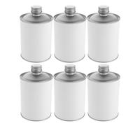 SOLUSTRE 6 Pièces Boîte Métallique Ronde 500ml, Fer-blanc Blanc, Ouverture Facile, Conservation des Liquides, pour Emballage de Solvants et Produits Chimiques