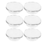SOLUSTRE 6 Pièces Plat en Aluminium à Usage Unique avec Couvercle Léger pour Pique-niques en Plein Air et Barbecue, Moule Rond Jetable pour Cuisson et Rôtissage