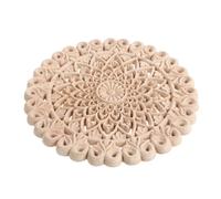 SOLUSTRE Applique Murale en Bois Rond Sculpté Floral Vintage pour Meubles, Décor Polyvalent en Bois Beige, Style Européen Élégant, pour Chambre ou Café