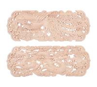 SOLUSTRE Appliques en Bois Décoratives Européennes Non Peintes, Motifs Creux Dragon et Phénix, Décorations Murales Polyvalentes pour Porte et Cadre de Lit, Style Classique Beige