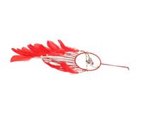 SOLUSTRE Attrape-rêves de Chambre, Pendentif Suspendu en Fer, Plumage, Films Fins et Cordes en Coton, Rouge, Léger, Facile à Suspendre, pour Bébé, Salon et Maison