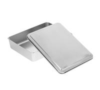 SOLUSTRE Bac Inox à Couvercle pour Gâteaux et Desserts Plat de Cuisson Acier Inoxydable avec Couvercle pour Tiramisu Mousse Gâteau et Boulangerie