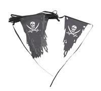 SOLUSTRE Bannière Thème Halloween Crânes de Pirates en Polyester, Décoration de Fête 9m pour Accessoires de Fête et Fenêtres