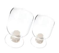 SOLUSTRE Bocal à Allumettes en Verre Transparent 2pcs 250ml et 125ml Couvercle Caoutchouc Design Délicat pour Décoration Maison et Usage Professionnel