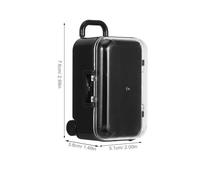 SOLUSTRE Boîtes à Dragées Lot de 12 Pièces Mini Valise en Plastique Transparent Noir Design Créatif, Boîte de Rangement Multifonction pour Célébrations et Mariage