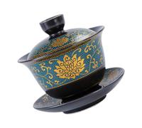 SOLUSTRE Bol à Thé en Céramique Classique et Chic Coffret 1 Set Tasse à Thé Traditionnelle Chinoise Décorative et Multi-usage Maison