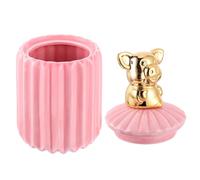 SOLUSTRE Bonbonnière en Céramique avec Couvercle Animal Rose, Pot à Bijoux Créatif et Rangement pour Bonbons, Fermeture et Décorative Maison