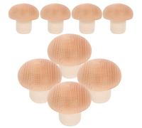 SOLUSTRE Bouchons de Bouteille de Vin Réutilisables et Décoratifs Lot de 8 en Bois Forme Champignon Couleur Kaki pour Bouteilles en Verre
