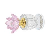 SOLUSTRE Bouteille Parfum Vide Rechargeable en Cristal Bouchon Fleur de Lotus 3ml, Design Élégant et Solide Décoration Raffinée pour Coiffeuse ou Salon