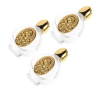 SOLUSTRE Bouteilles d'eau Bénite Cadeau Religieux en Verre Réutilisables Lot de 3 Motif en Relief, pour Festival ou Nouvel an pour Amis et Parents