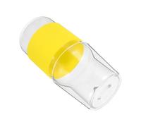 SOLUSTRE Carafe à Eau en Verre Transparent 380ml avec Couvercle et Gobelet en Silicone Antidérapant pour Chambre et Bureau Moderne