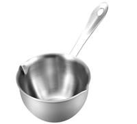 SOLUSTRE Casserole en Acier Inoxydable 125 Ml Antiadhésive Bec Verseur Double Face, Compatible Induction et Gaz, Mini Poêle pour Cuisson D'huile et Sauce, Usage la Cuisine Professionnelle