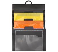 SOLUSTRE Classeur Étanche Noir en PP Portable et Suspendu, Organiseur de Documents Pratique pour Bureau et Voyage, Grosse Capacité pour Rangement