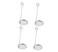 SOLUSTRE Cuillères à Frire Plates Ustensiles Pratiques Résistantes au Lave-vaisselle en Acier Inoxydable Set de 4 Long Manche en Toute Simplicité pour Cuisiner et Frire