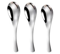 SOLUSTRE Cuillères en Acier Inoxydable 304 Lot de 3 et Manche Ergonomique Tête Ronde pour Vaisselle Ménagère et Ustensiles Cuisine